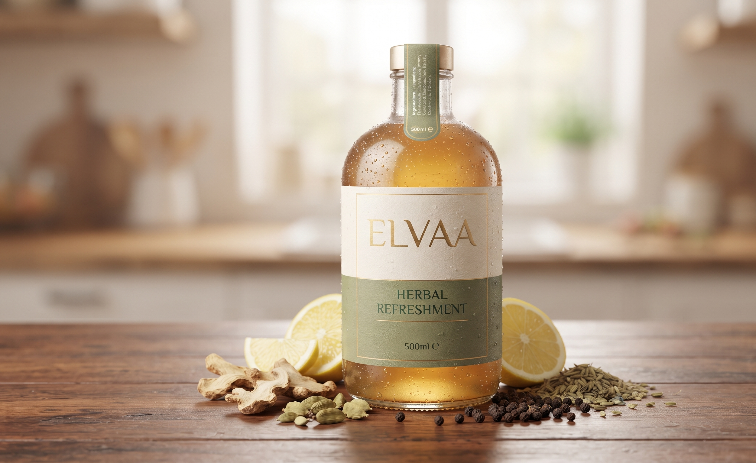 Elvaa 500ml Glass Bottle Herbal Refreshment